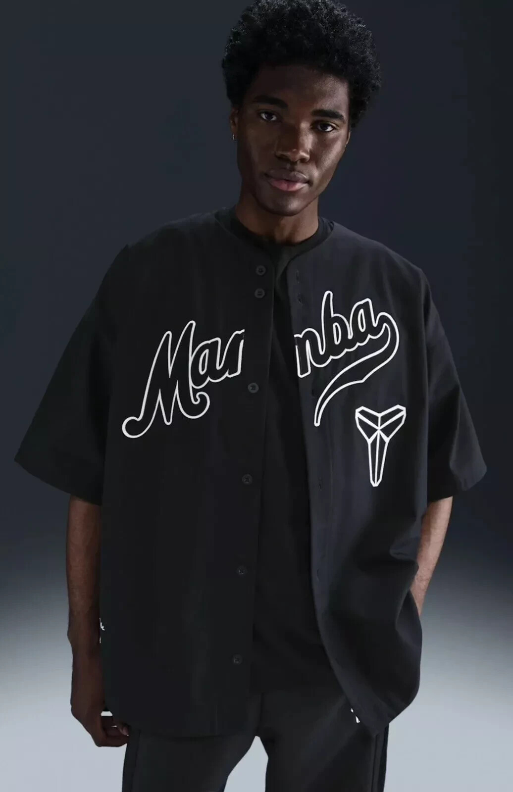 Nike Kobe Details Mamba Baseball Jersey Black Size Large Men's IB0007-010 New
