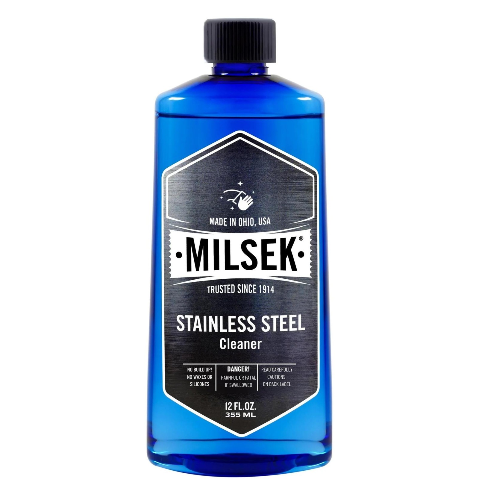Milsek Stainless Steel Cleaner - Multipurpose 12 Fl Oz (Pack of 1), Blue