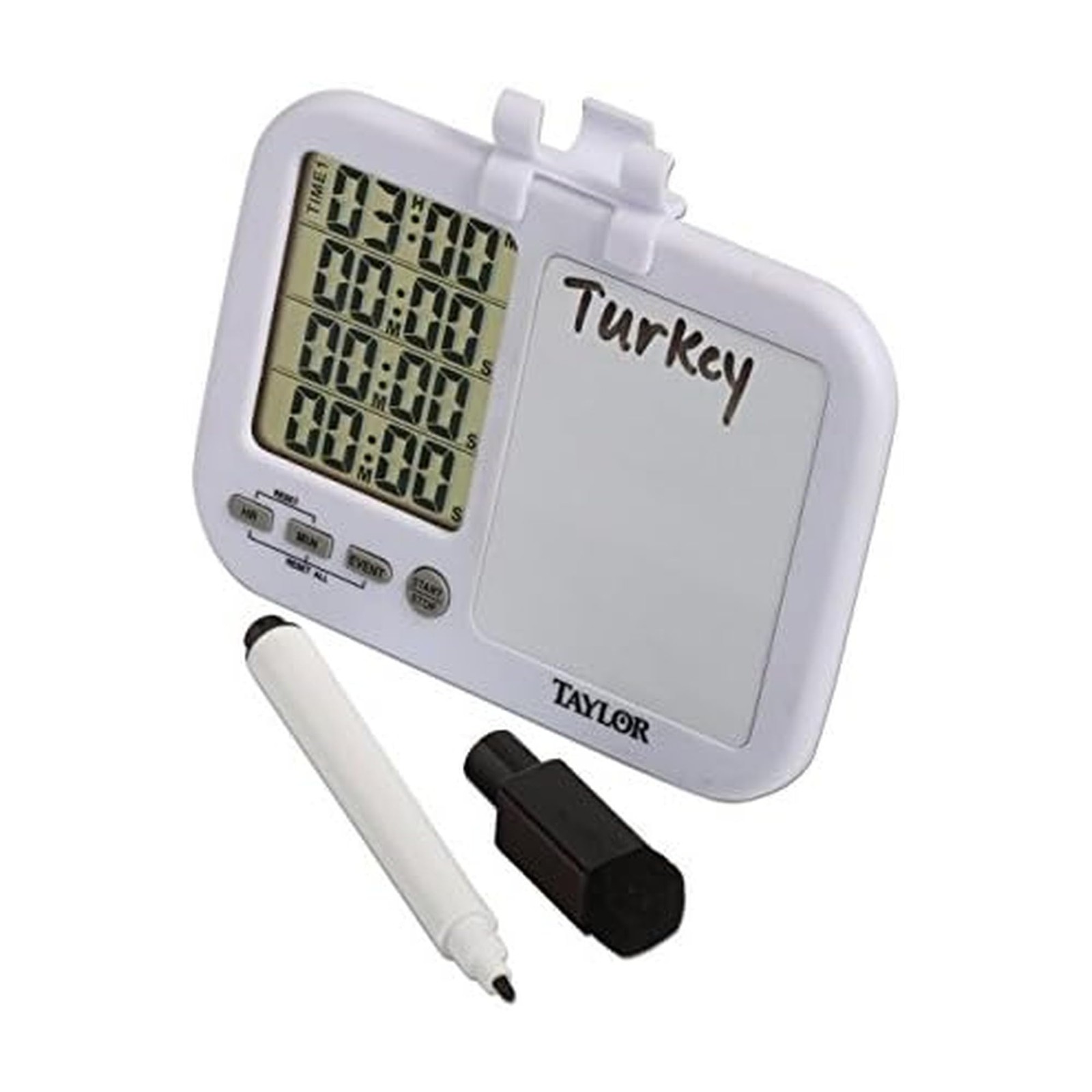 Taylor 5849 Four-Event Digital Timer with Whiteboard for School, Learning, Proje