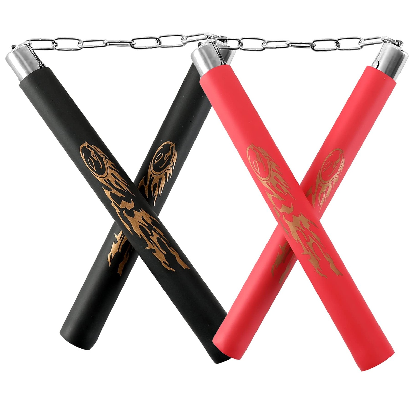 TOPOINT Nunchuck, 2 Pairs Safe Foam Rubber Training Nunchucks/Nunchakus with...