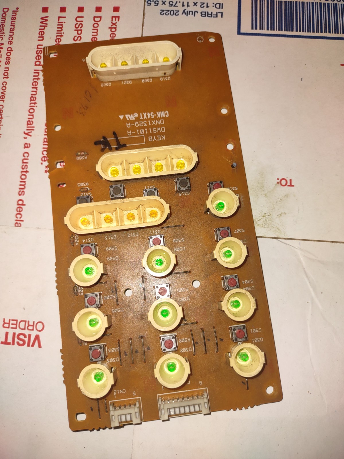 pioneer cjv55 jukebox arcade control panel pcb part #22