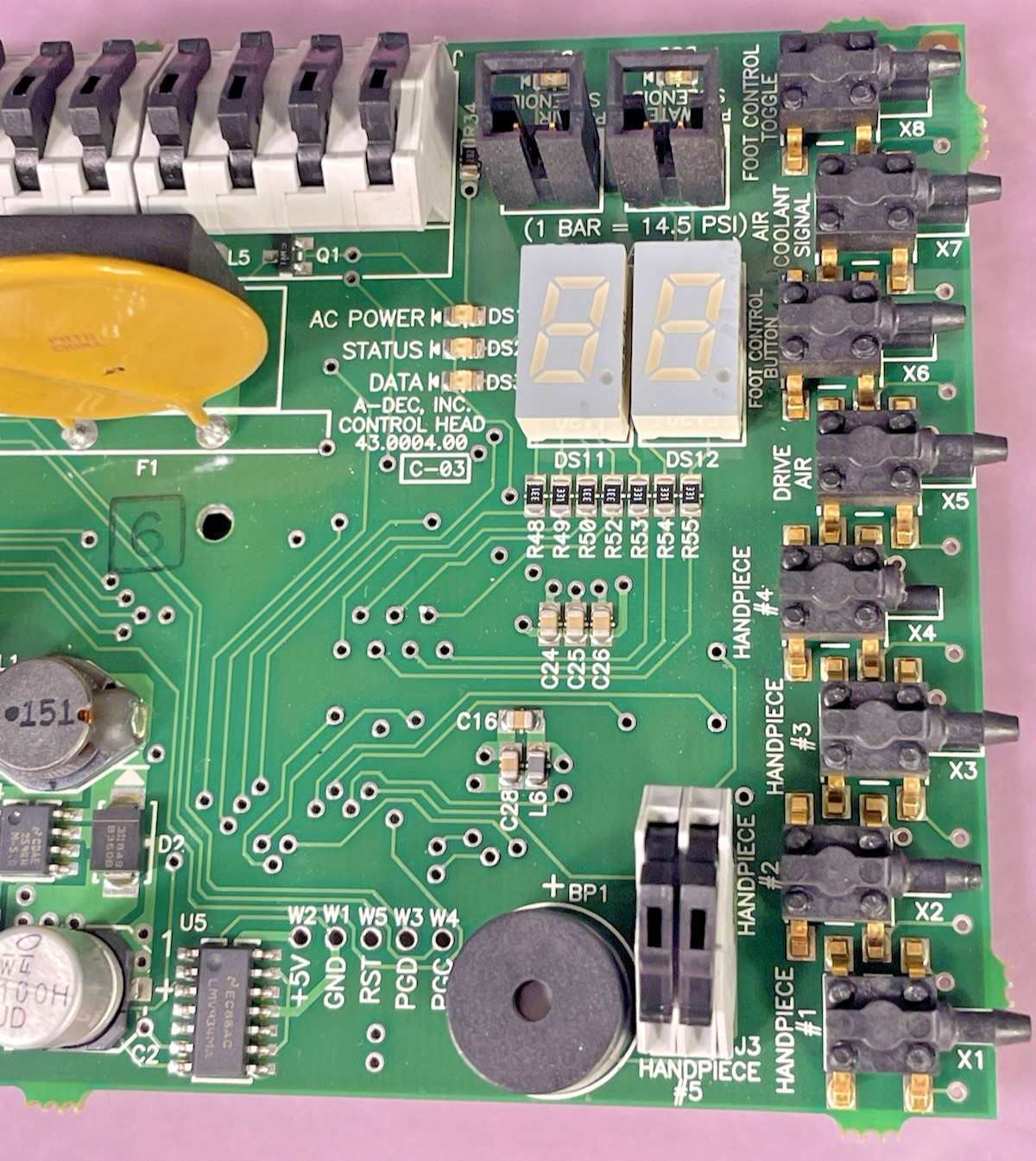 Adec Dental Delivery Replacement Control Head Circuit PC Board REF: 43.0004.00