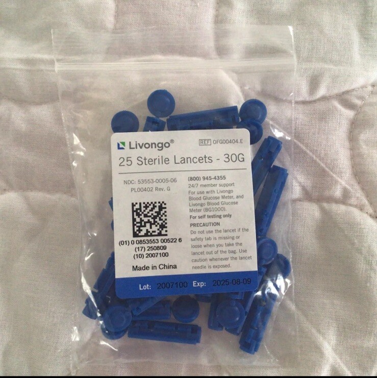 Livongo Lancets 25 Sterile  Exp. 2025