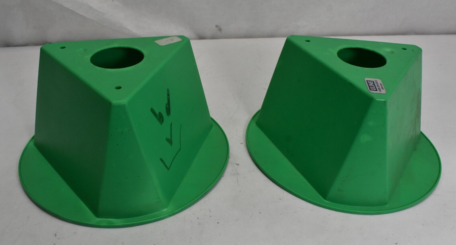 Uline Inventory Control Cone 10" L x 10" W x 5" H Green Non-Reflective Lot of 2