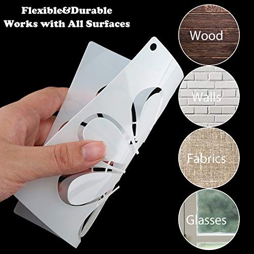 9 Pieces Flower Line Quilting Stencil Kit Sewing Flower Reusable Template