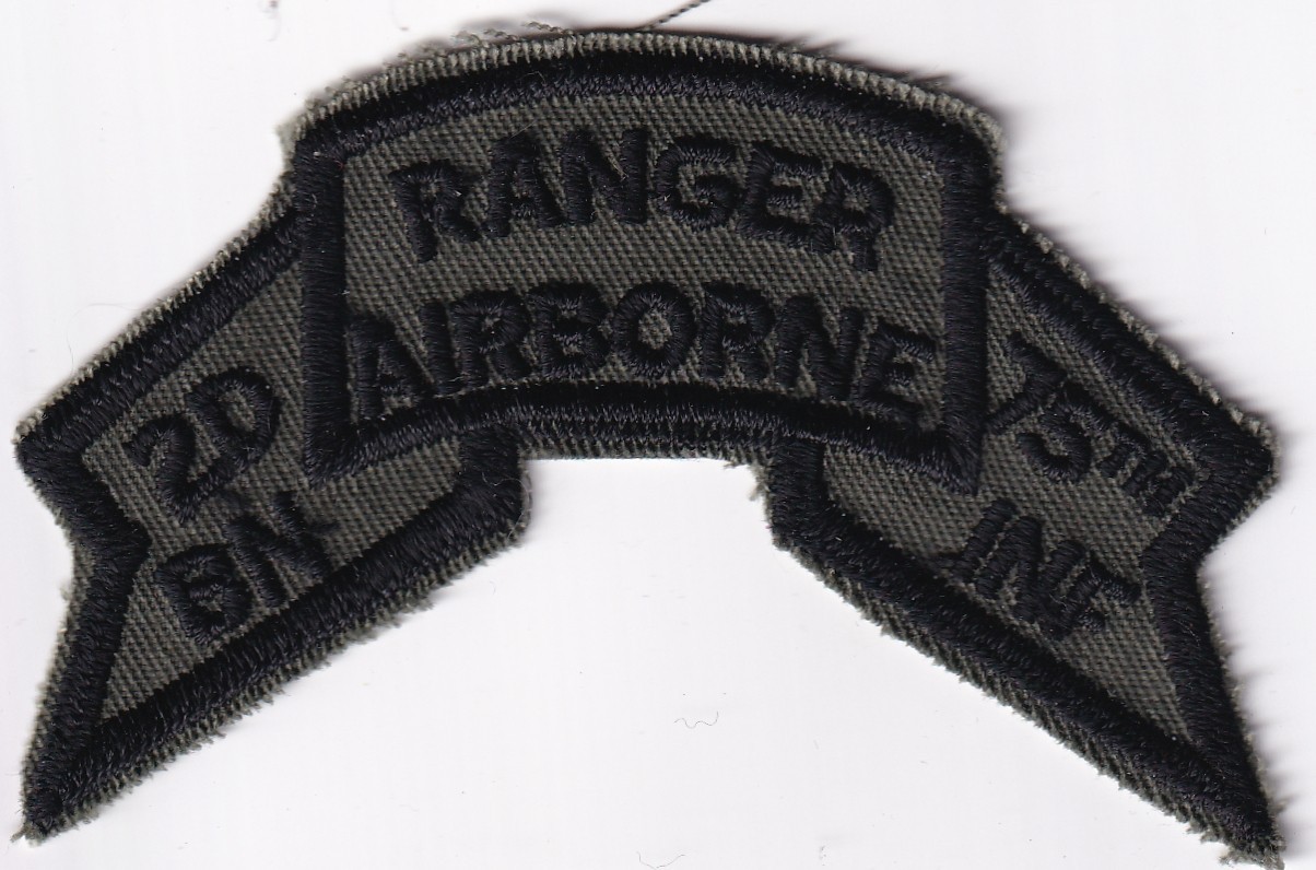 Ranger 2nd Battalion twill black on green Vietnam era make patch scroll subdued