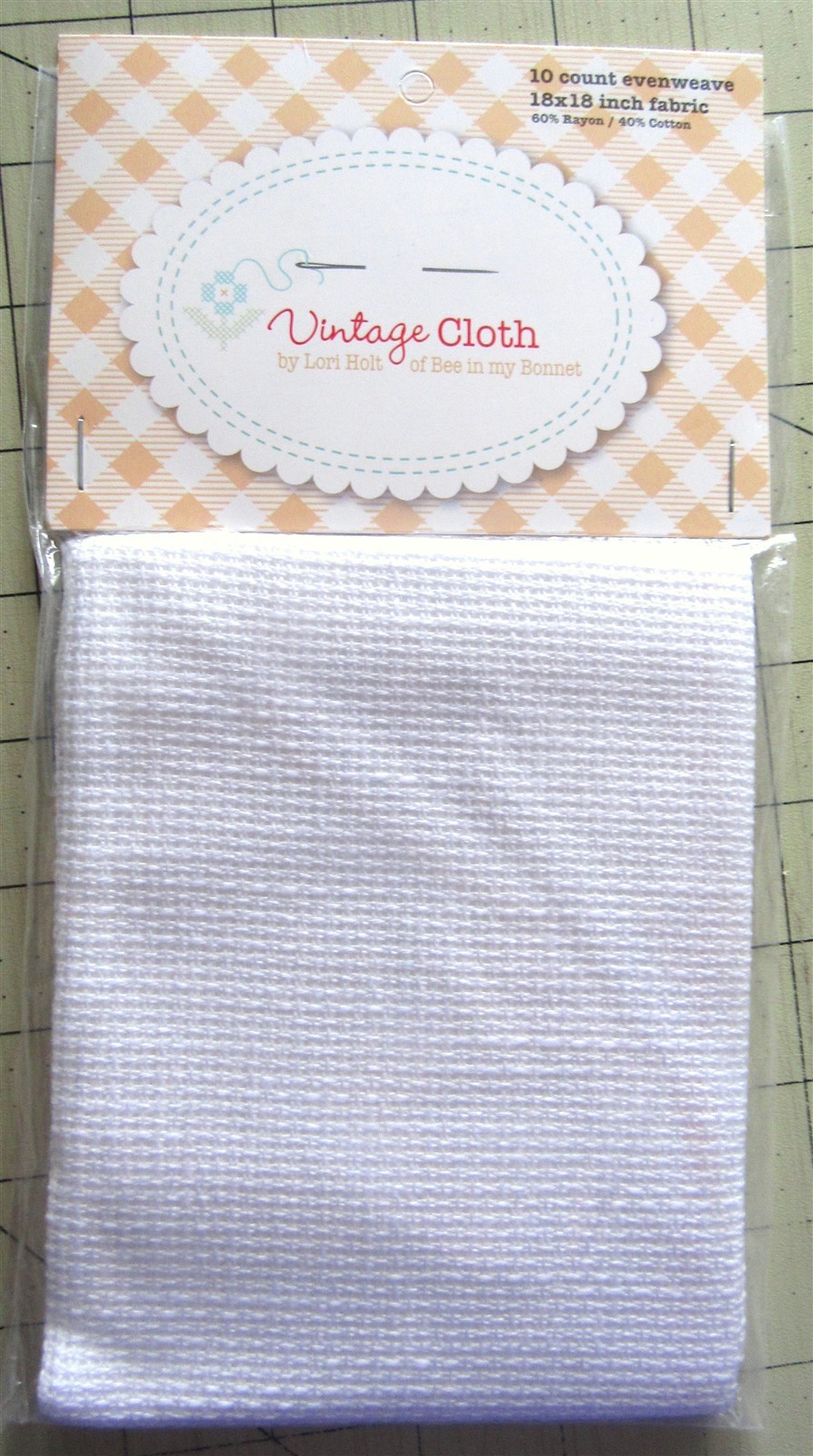 Vintage Cloth by Lori Holt 10ct Evenweave "Daisy" 18" x 18" Cross Stitch Fabric