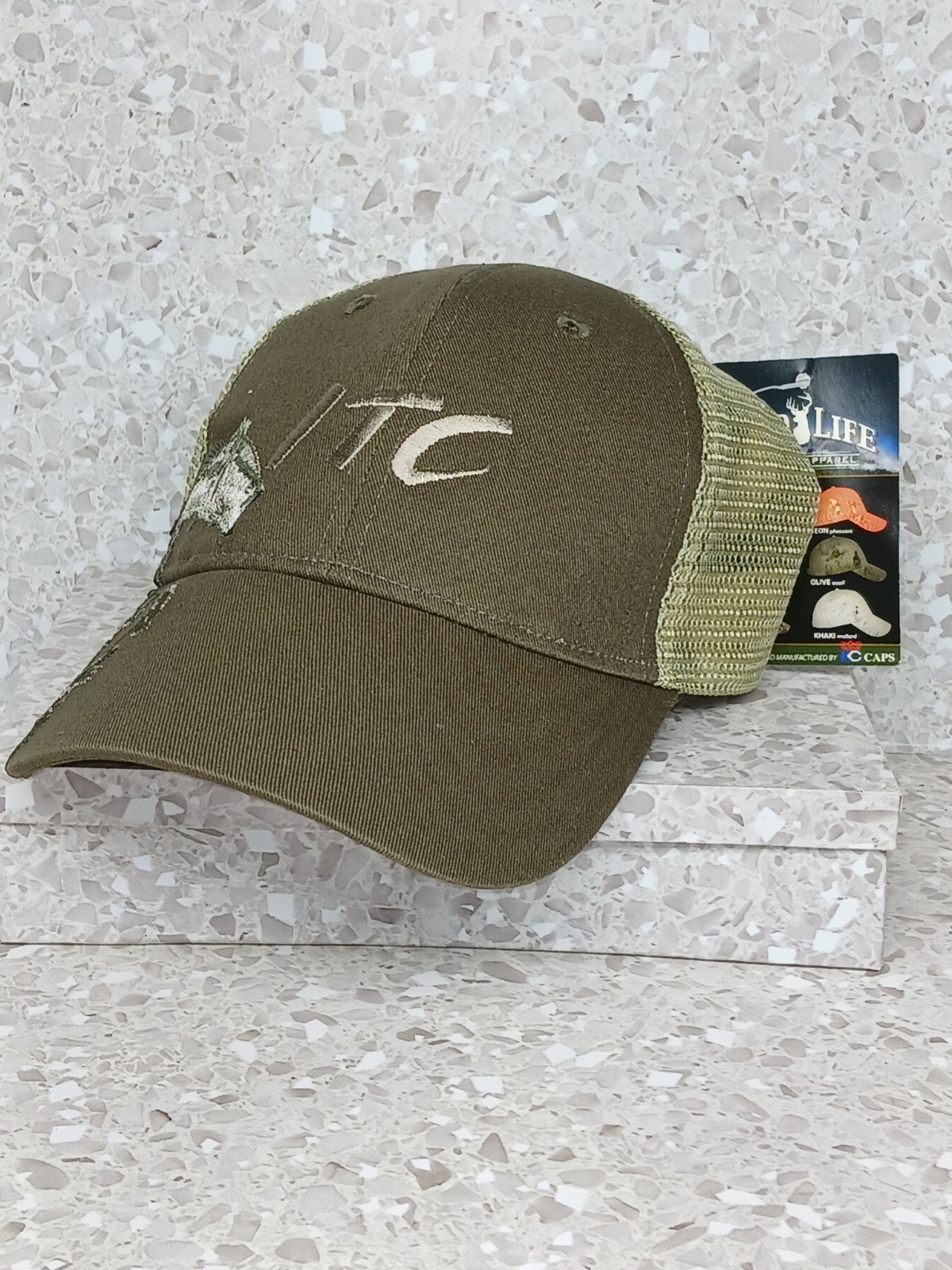 ITC Wildlife Apparel Embroidered Fish Olive Cap/hat