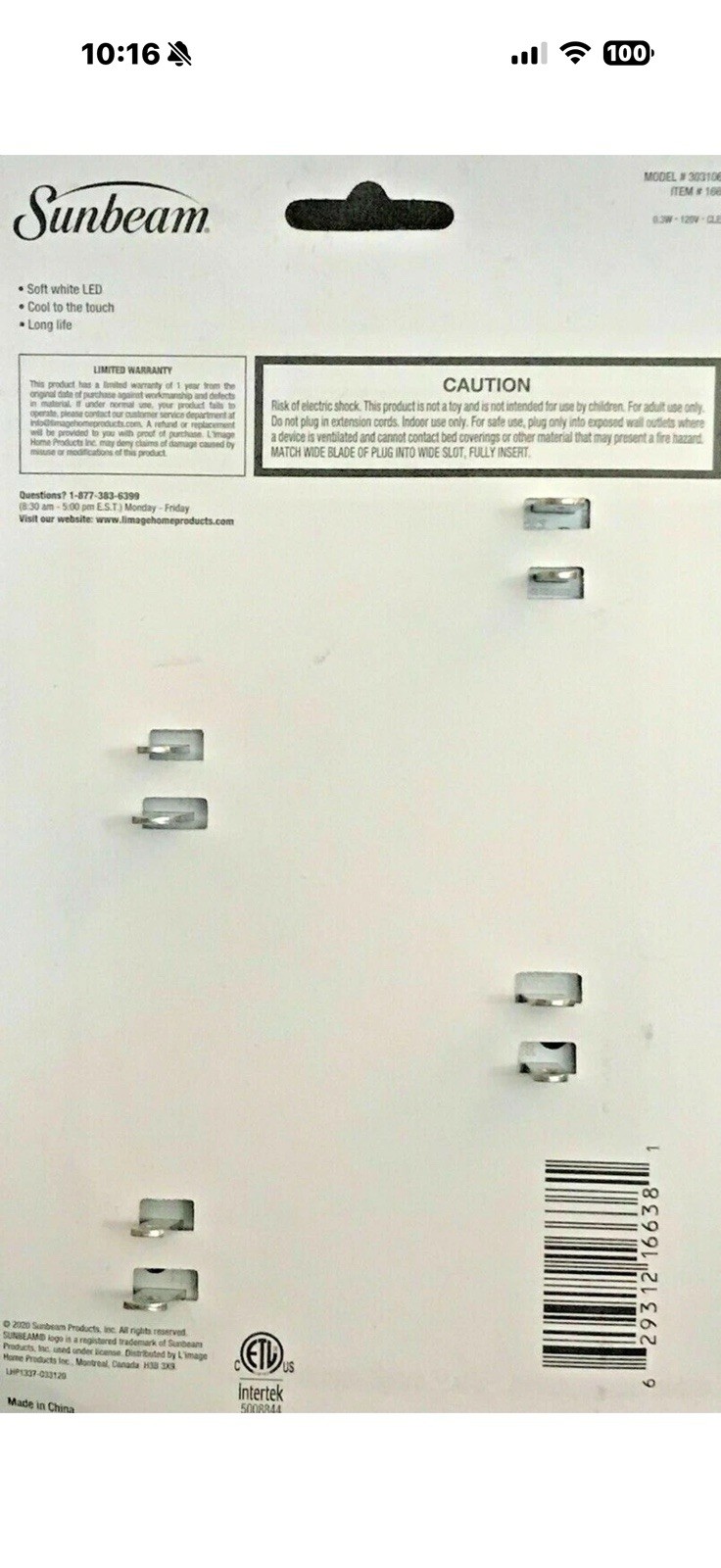 New Sunbeam 4 Pack LED Automatic Plug In Sensor Night Lights