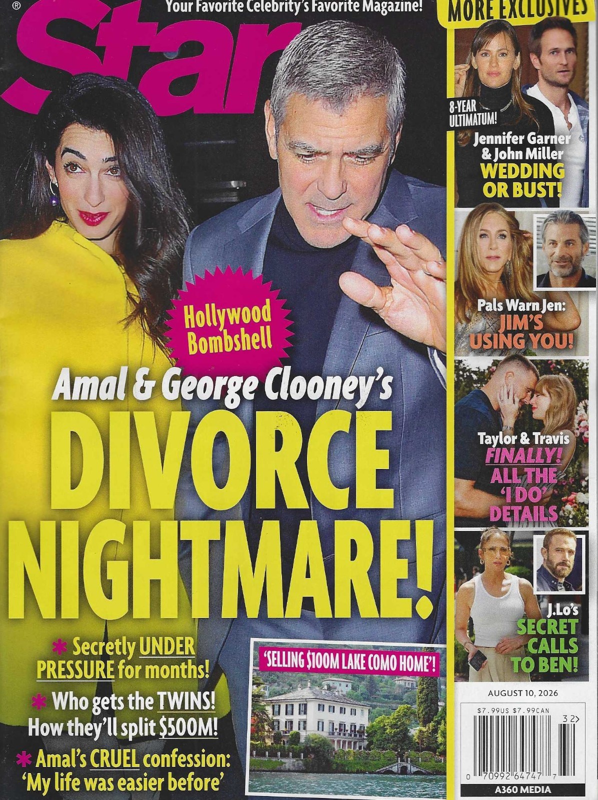 Star Weekly Magazine  August 10th, 2026: Amal & George Clooney's Divorce