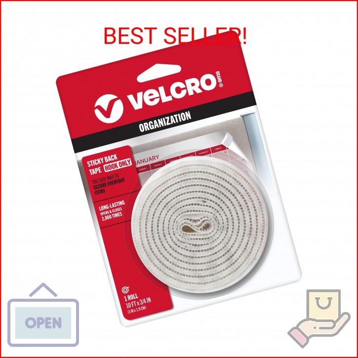 VELCRO Brand - Sticky Back Fasteners - Hook Only | Perfect for Home or Office |