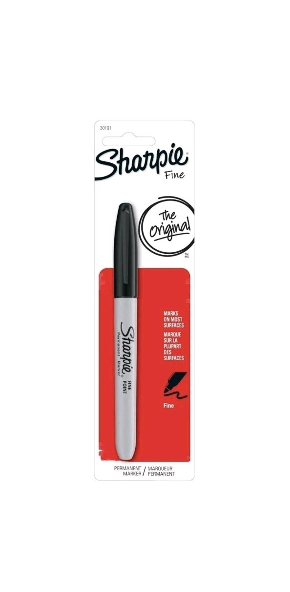 Fine Point Permanent Markers, 1 Black Marker (30101)