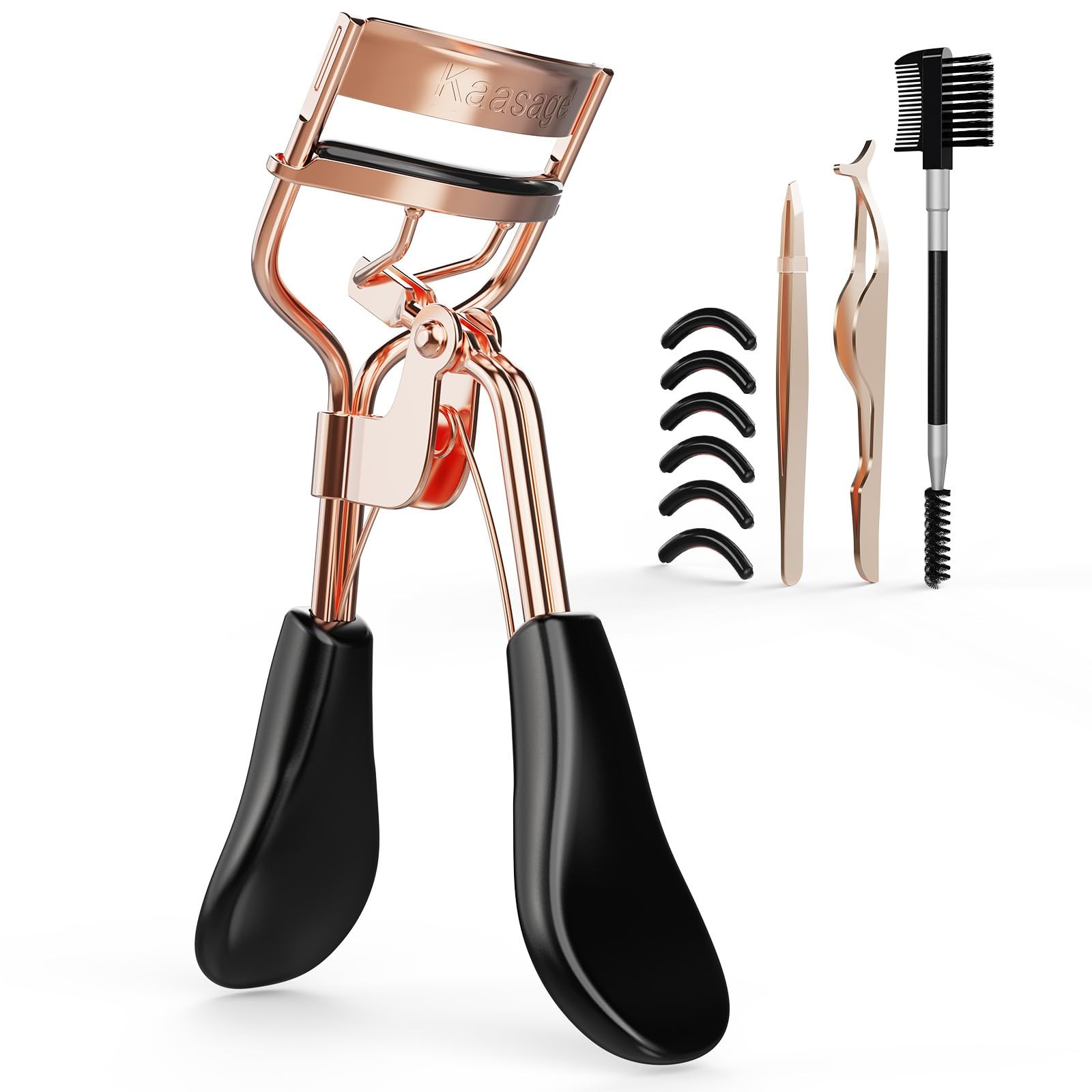 Eyelash Curler for Lift and Curl, Stainless Steel Tool with 6 Replacement Pads