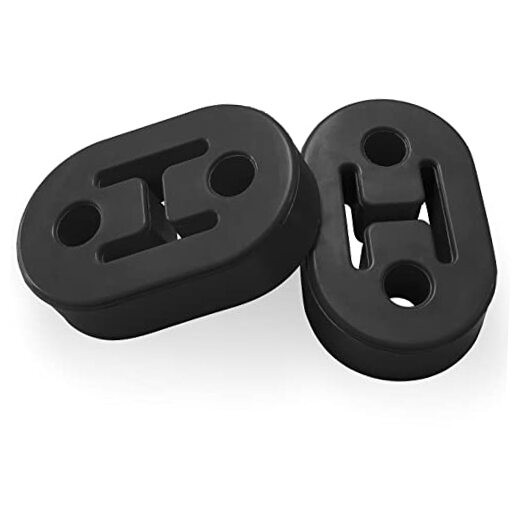 2Pcs Exhaust Hanger Rubber 2 Holes Adjustable Insulator Bushing grayblack