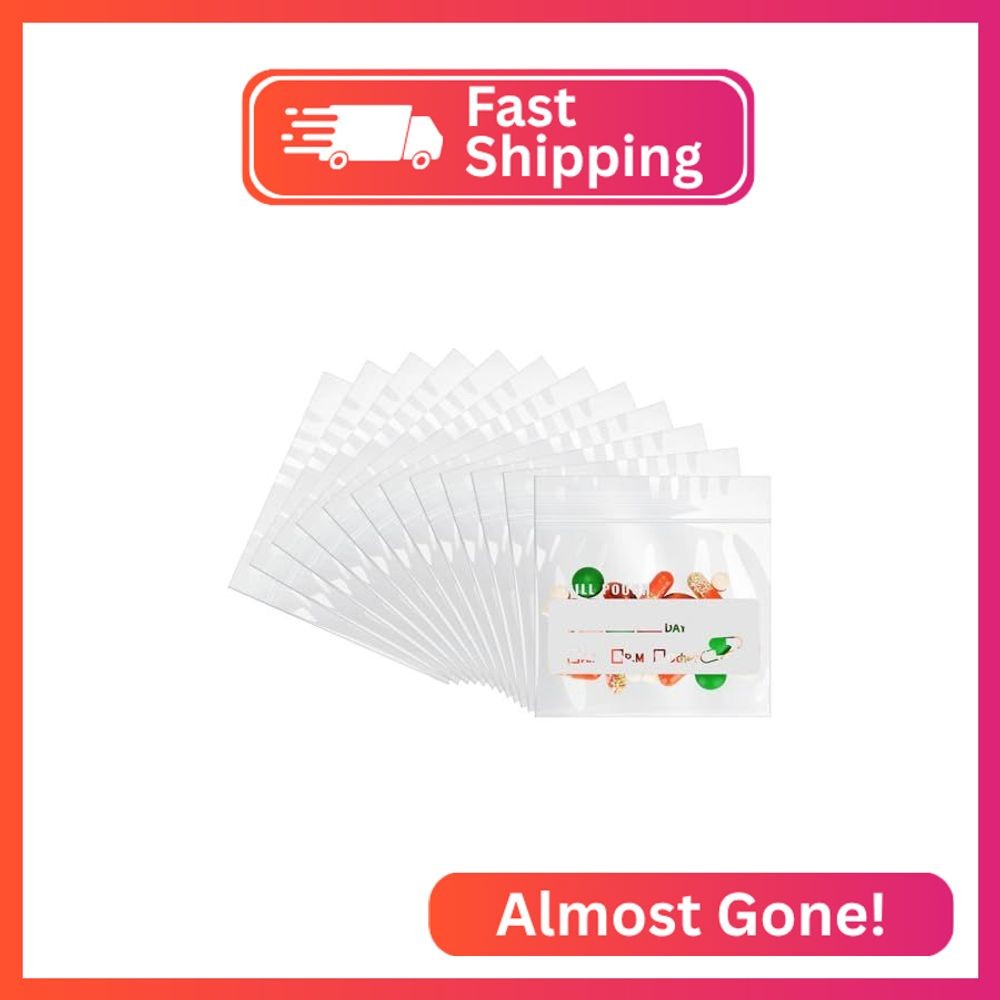 Urekt Pill Pouch Bags for Travel (120 Pack), 6 Mil BPA Free Reusable Pill Bags 3