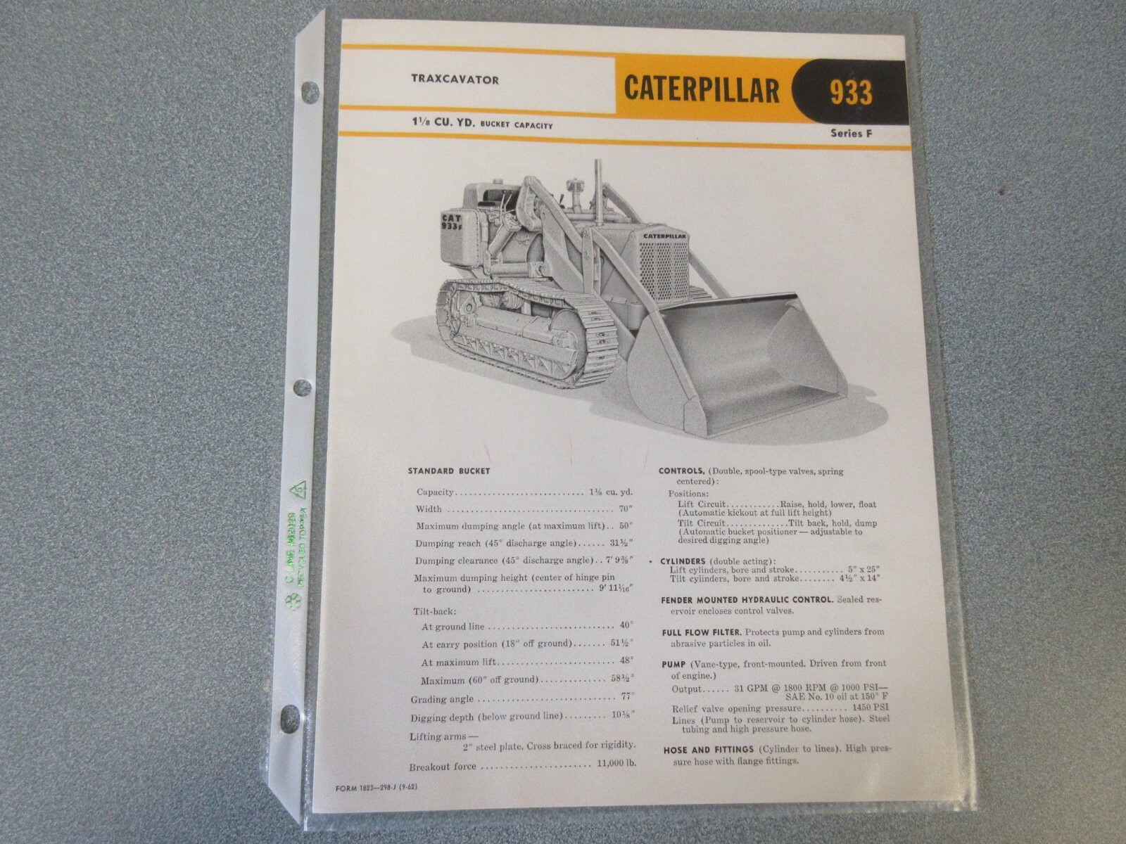 Caterpillar 933 Crawler Loader Brochure 1962