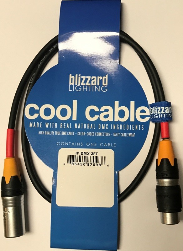 Blizzard Lighting  DMX-IP-3Q "Cool Cable"  IP 3' 3-Pin XLR 22 Gauge DMX cable