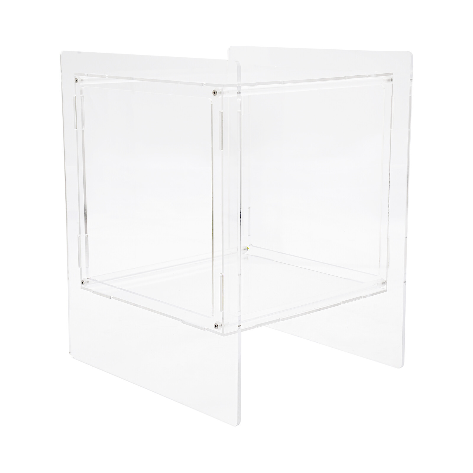 2 Tires Clear Side End Table Acrylic Coffee Table for Living Room Bedside Table