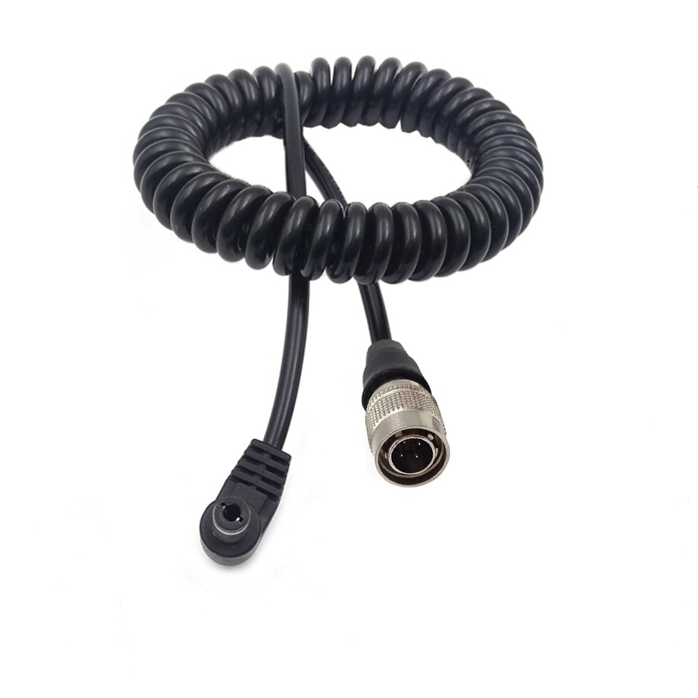 Hirose 4 Pin Male to Right Angle DC Jack for Sound Devices Zoom F8 Blackmagic