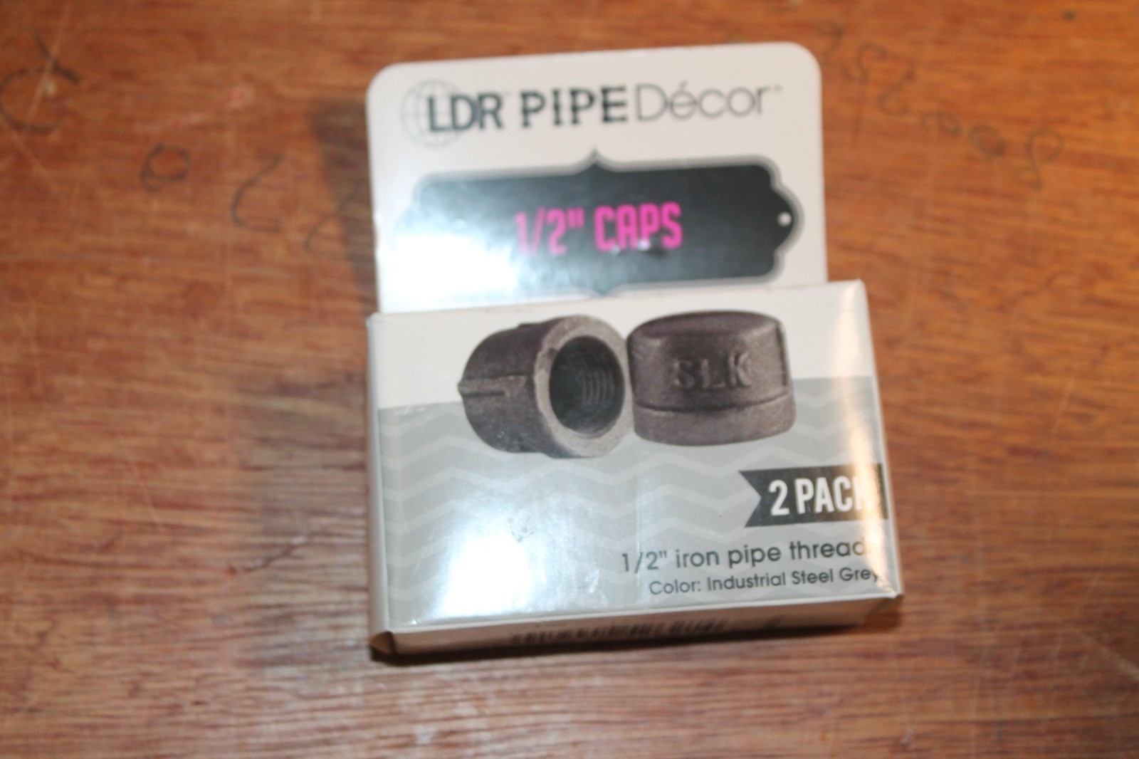 Bundle Of 24 LDR Pipe Decore 1/2 Inch Caps Fittings 2 Pack Industrial Steel Grey