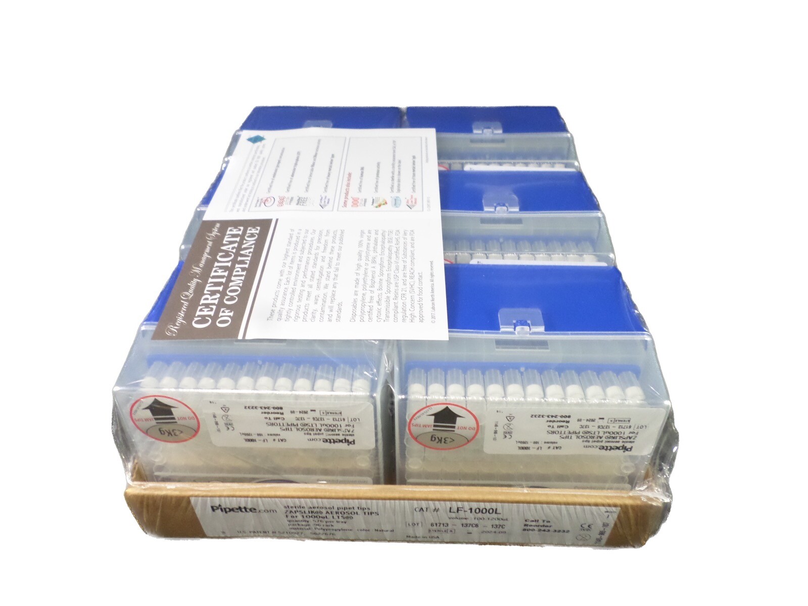 ZAPSLIK 1000µL Aerosol Pipette Tips For LTS Pipettors 1145-965-107 (576/cs)