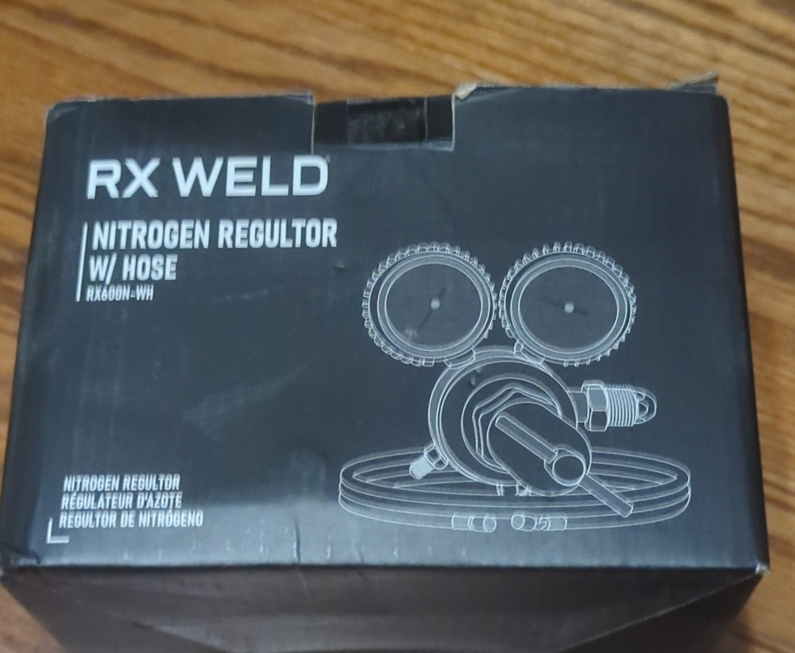 RX WELD Nitrogen Regulator with Hose for Nitrogen, Model RX600N-WH