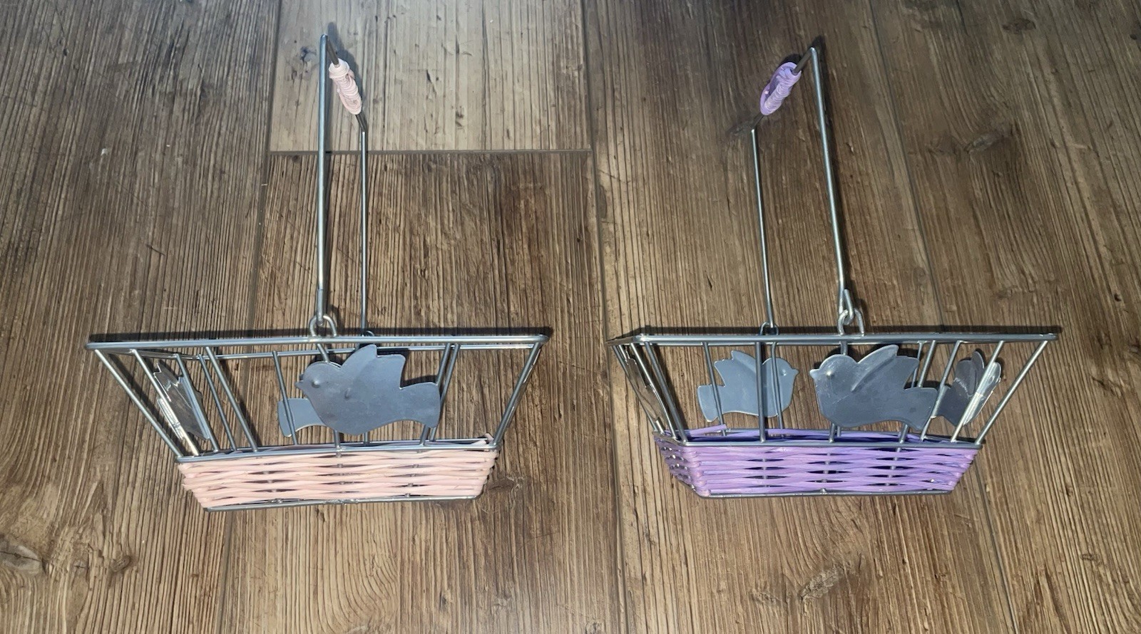 Two Baskets One Pink And One Purple