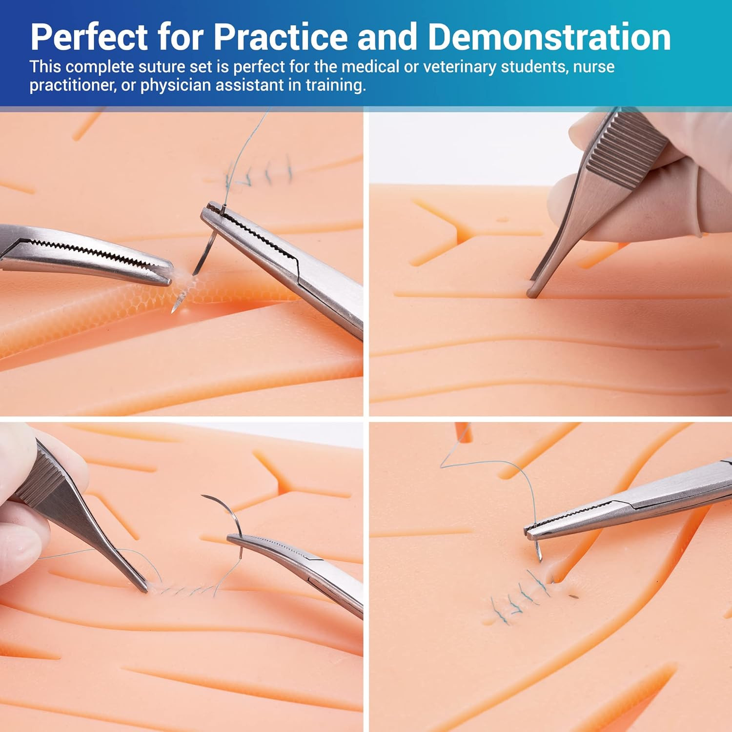 Suture Practice Kit for Medical Students | Complete Set (32 Pieces) Include Dura