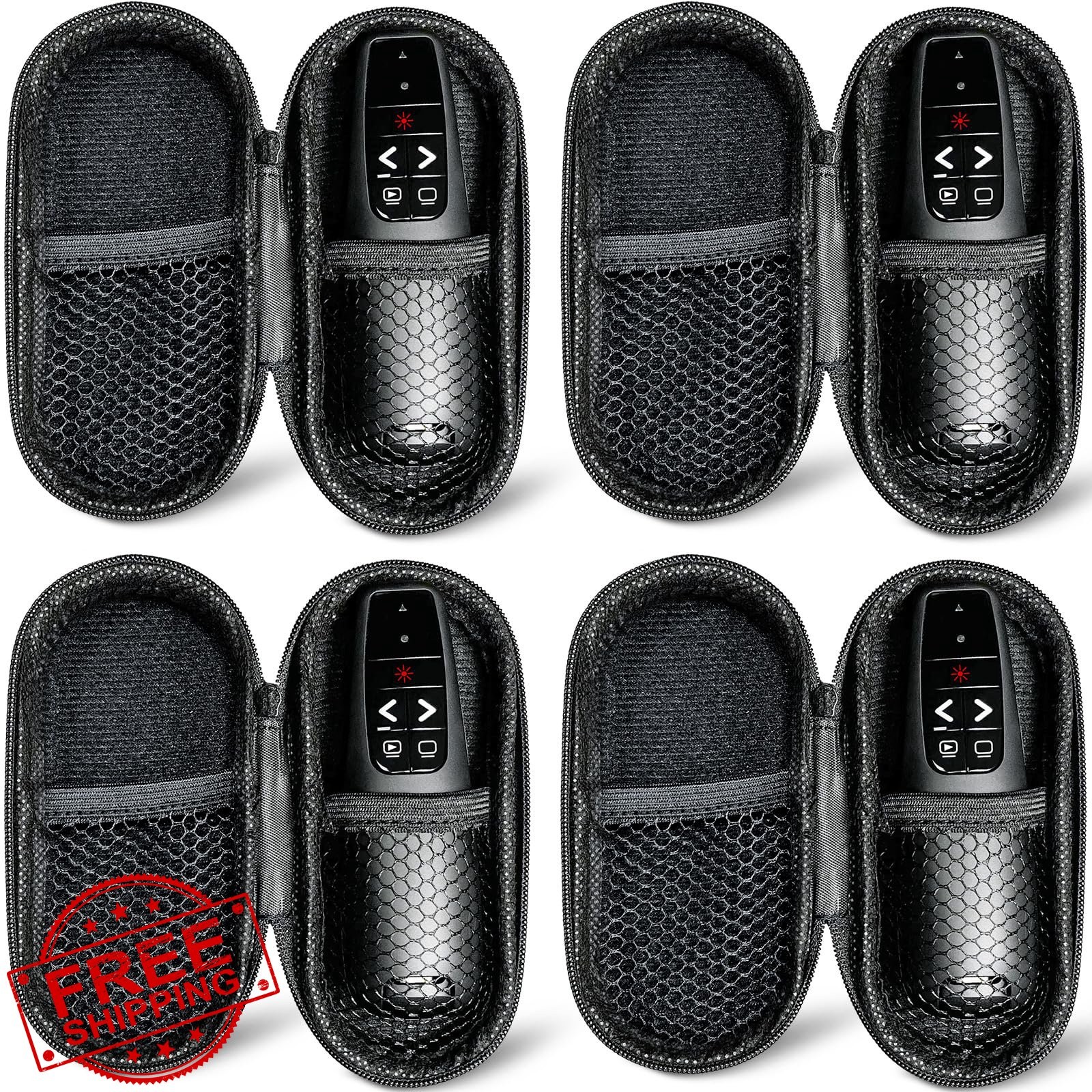 Wireless Presentation Clicker Remote w/ 4 Cases for PowerPoint Mac PC