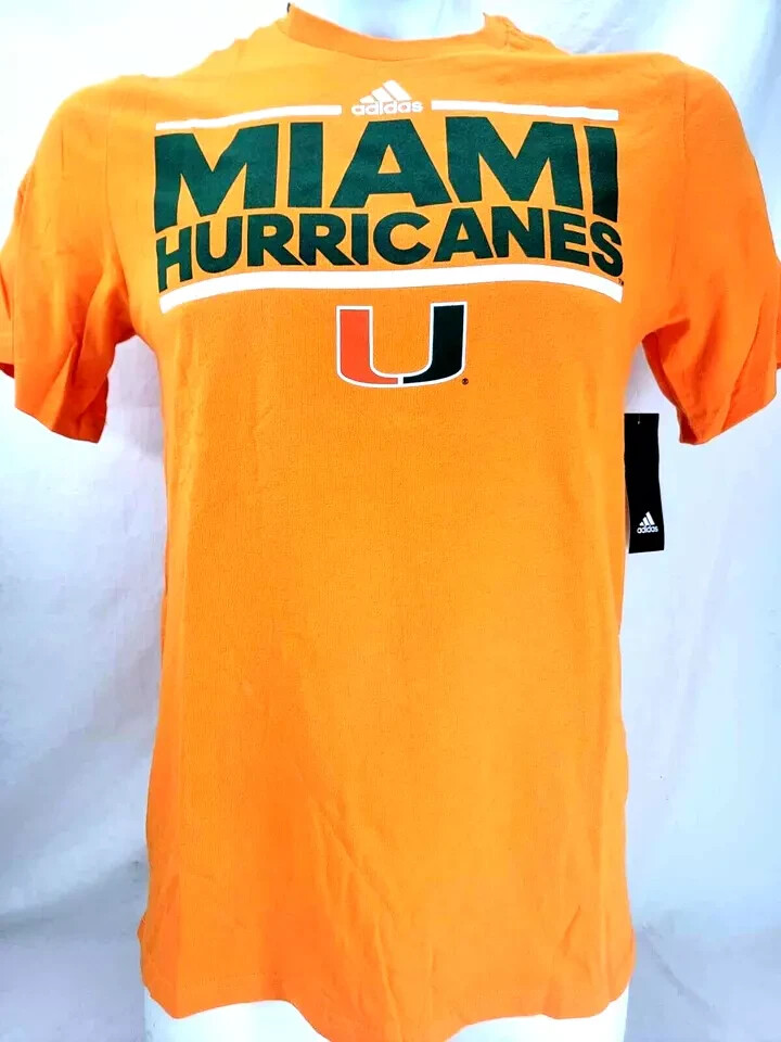 NEW Miami Florida Hurricanes the U Adidas Amplifier SS Tee Orange Shirt Men's XL