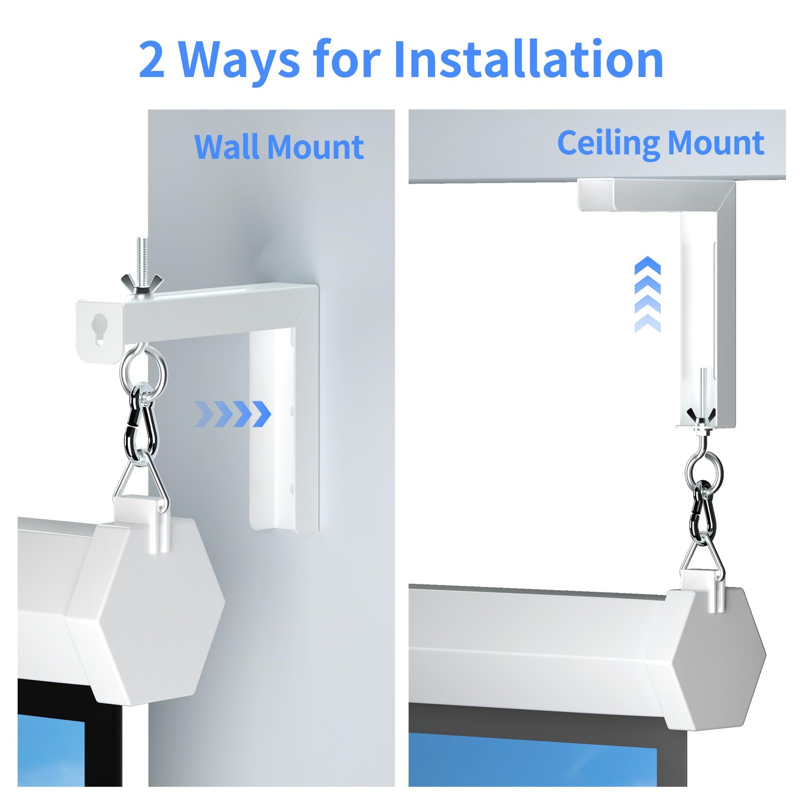 XINLEI Universal Projector Screen Wall Mount L-Brackets Hanging Ceiling Mount...