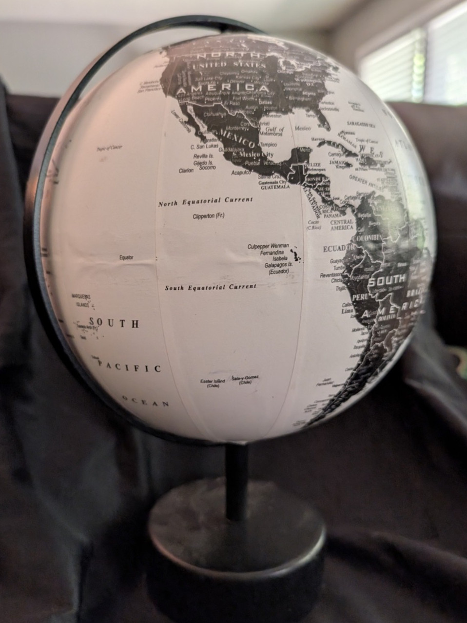 Decorative World Globe Black And White Home Office 12" Tall