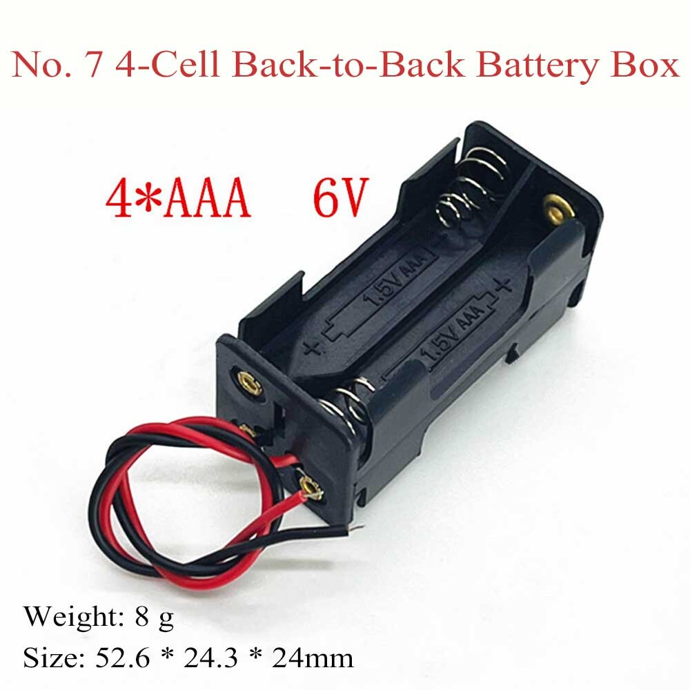 4Pcs Four/4X AAA DIY Battery Holder Case Box Base 6V/5V Volt With Bare Wire Ends