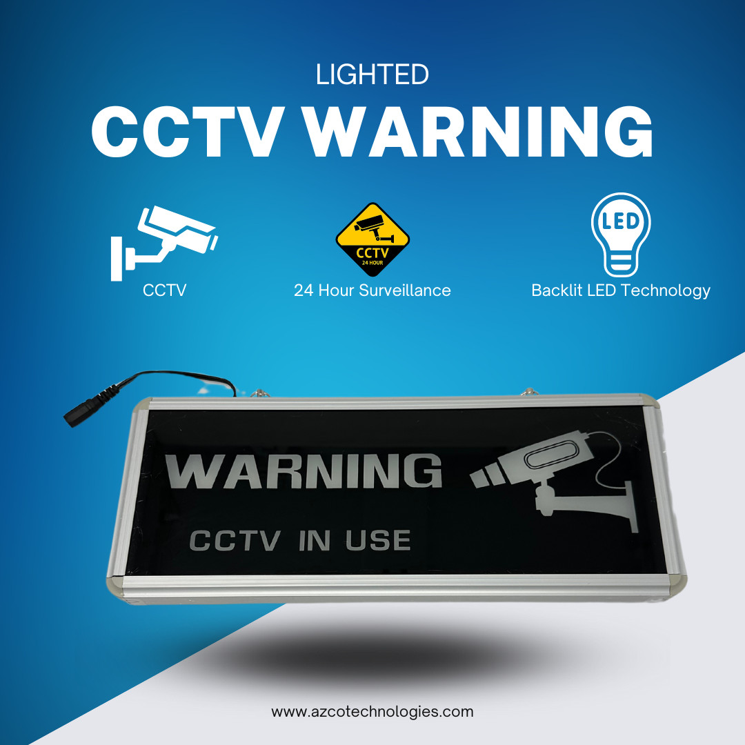 CCTV LED Lighted Security Camera Warning Sign w/Power Supply!