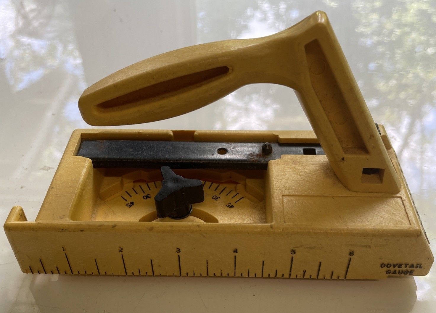 Craftsman Dovetail Gauge Woodworking Plastic Yellow Adjustable
