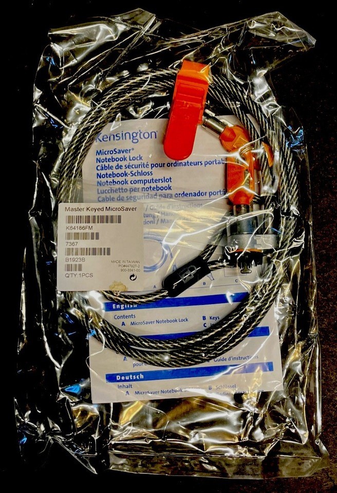 Kensington K64186FM Master Keyed MicroSaver Notebook Cable Lock
