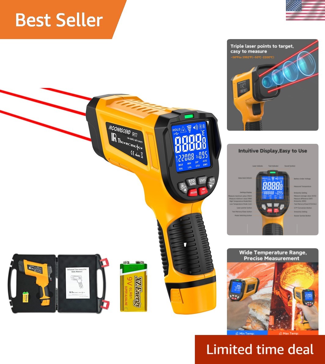 50:1 Dual Laser Infrared Thermometer for Industrial and Home Applications