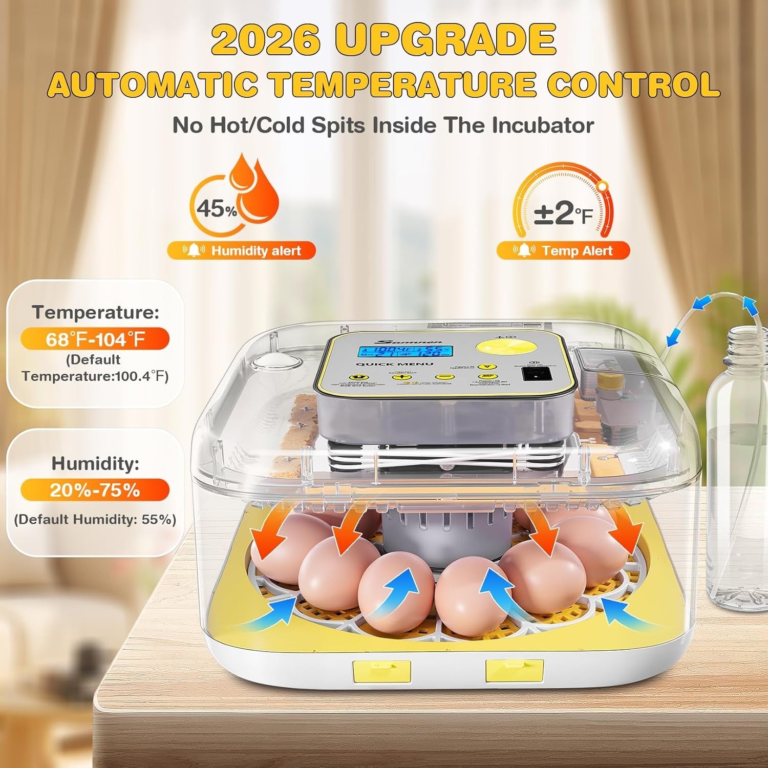 12 Egg Incubator with Automatic Water Refill for Hatching Eggs Auto Egg Turning~