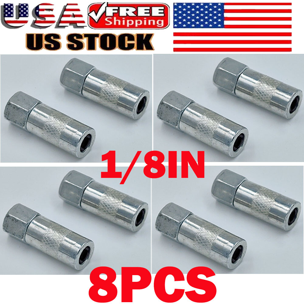 Heavy Duty 1/8 In. Npt Grease Gun Coupler Flat Nozzle (8-pack) HOT
