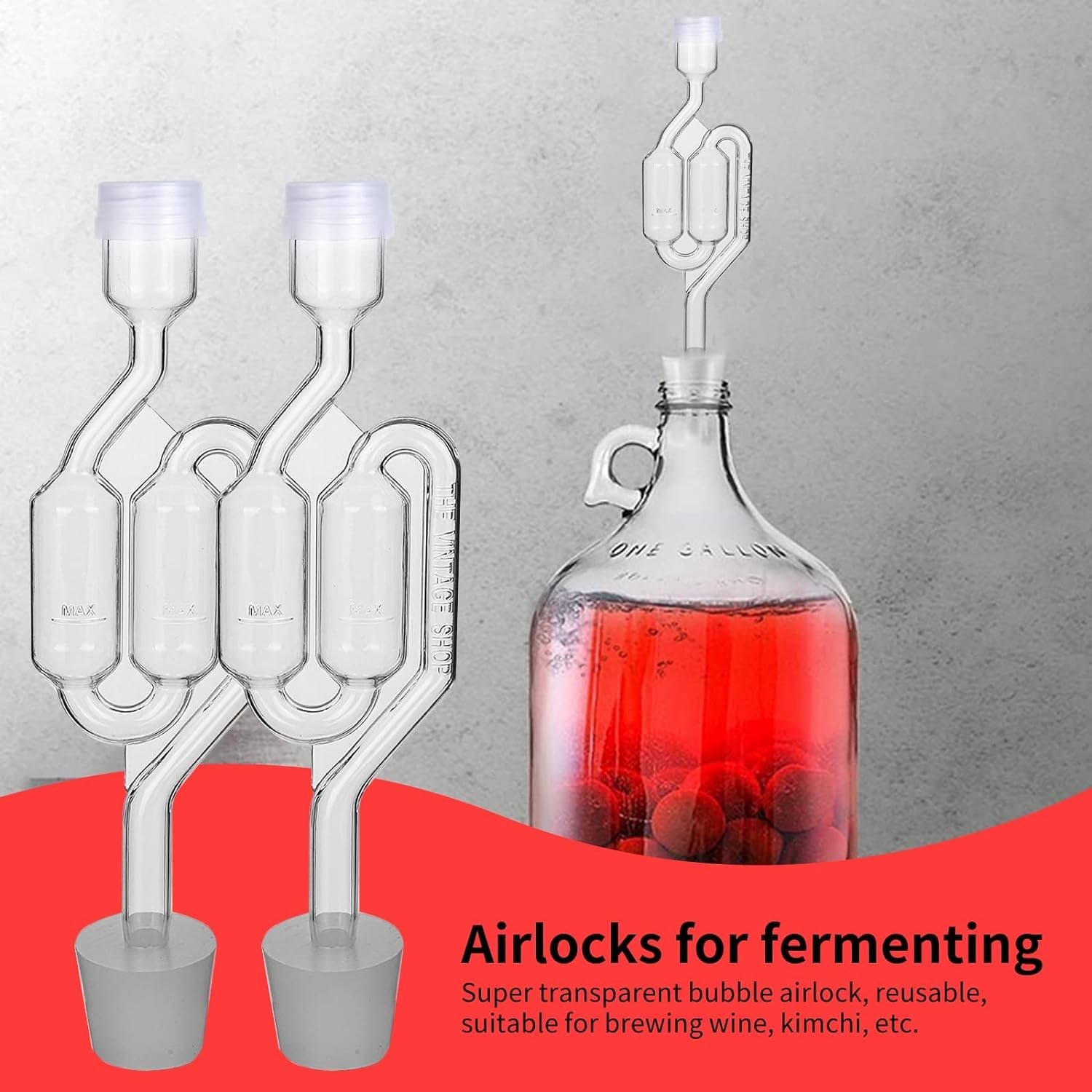 Bubble Airlock Set, 4 Airlocks for Fermenting, airlock, airlock