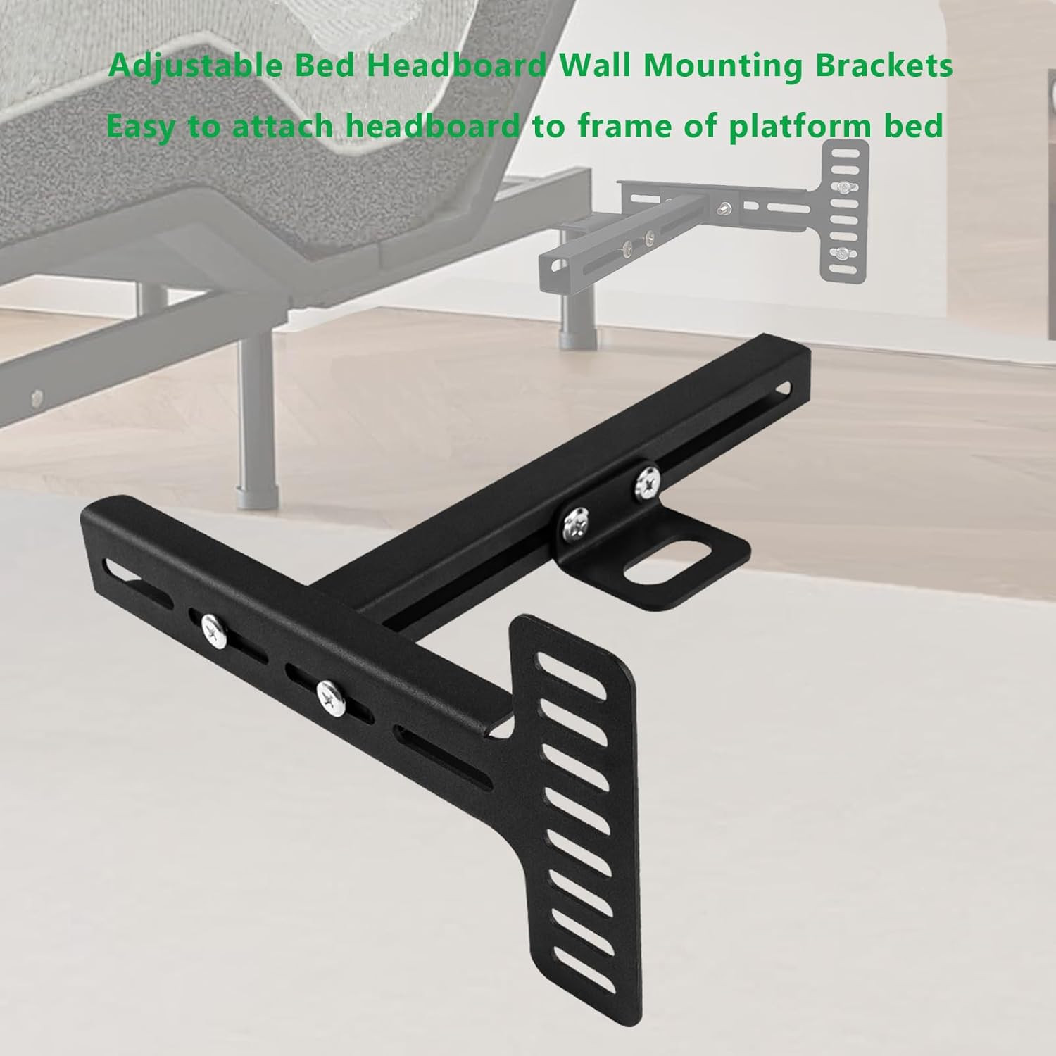 2Pcs Adjustable Headboard Brackets, Universal Headboard Bracket, Bed Extension A