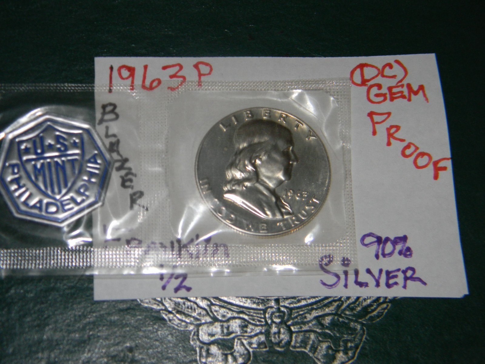 1963 P 50c Deep Cameo [PROOF] Franklin 90% Silver Half Dollar- Still In Cello