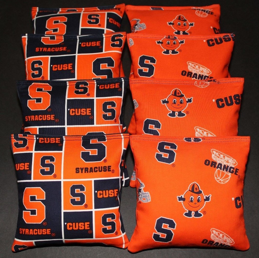 8 All Weather CORNHOLE BEANBAGS made w SYRACUSE University Fabric ACA Reg Bags