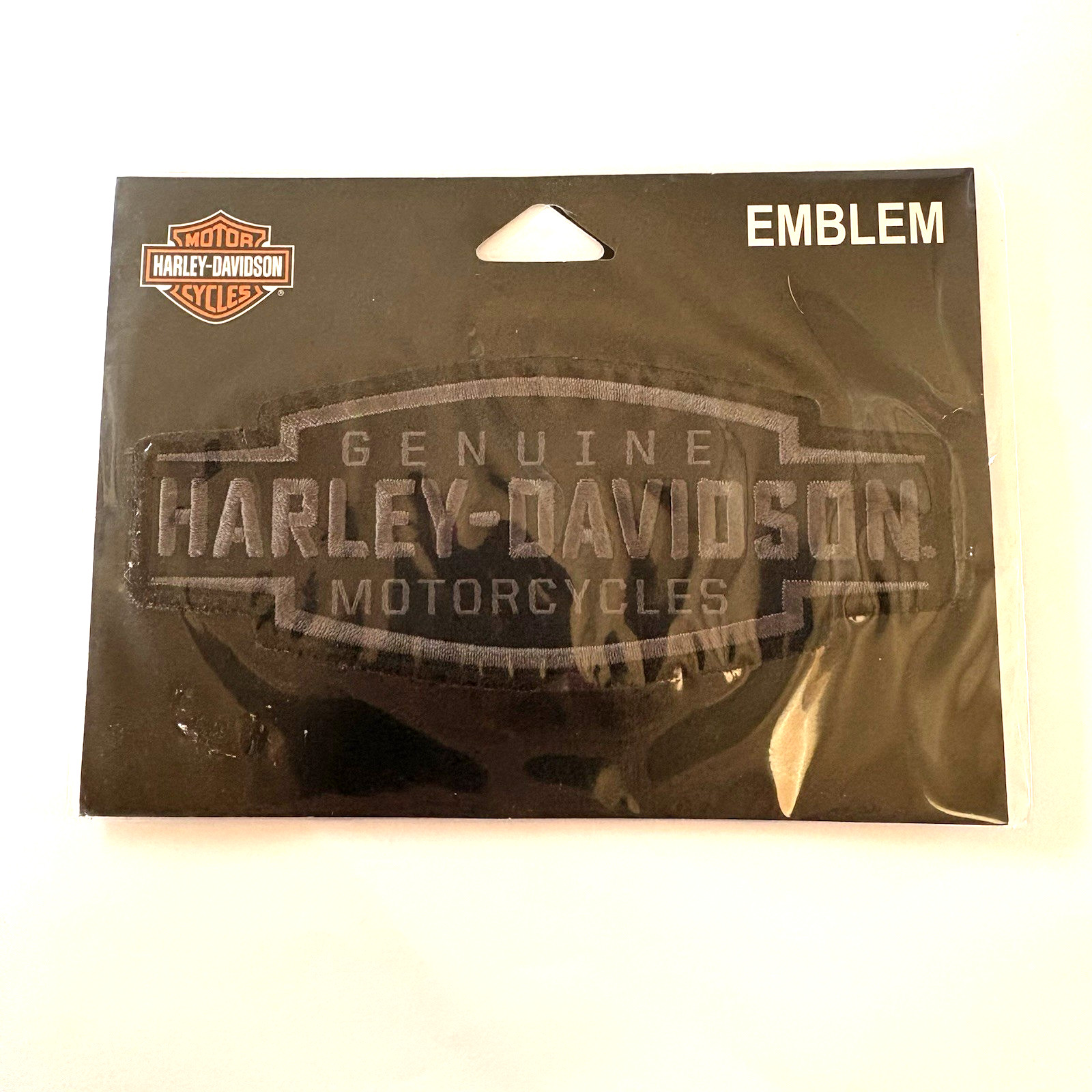 Genuine HARLEY DAVIDSON Velocity Black on Black 2"x5" Sew-On Patch NEW