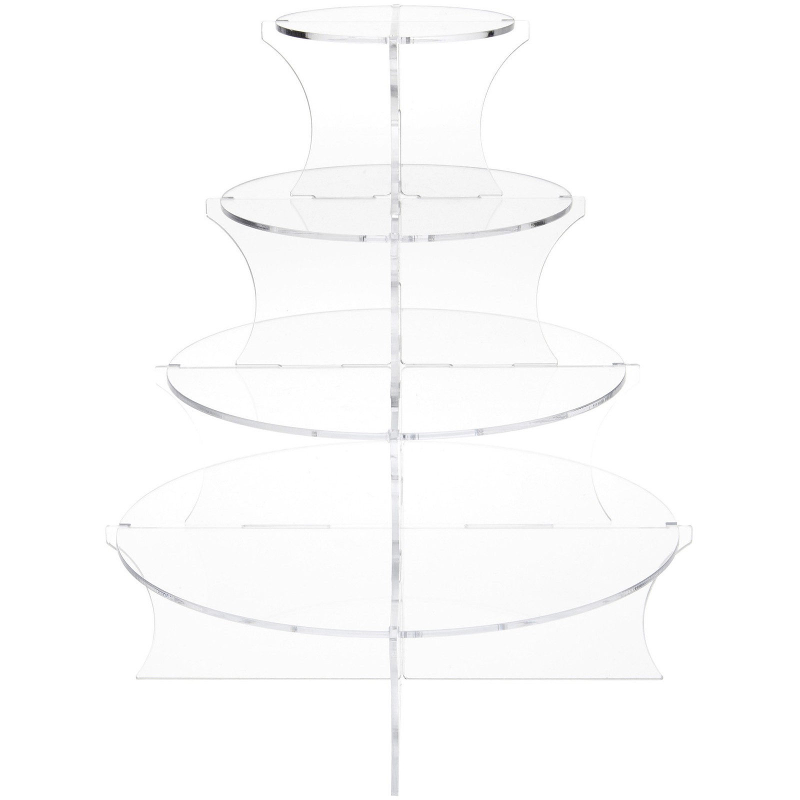 Plymor Clear Acrylic Graduated 4-Tiered Round Display Riser, 11.5" H x 10" W