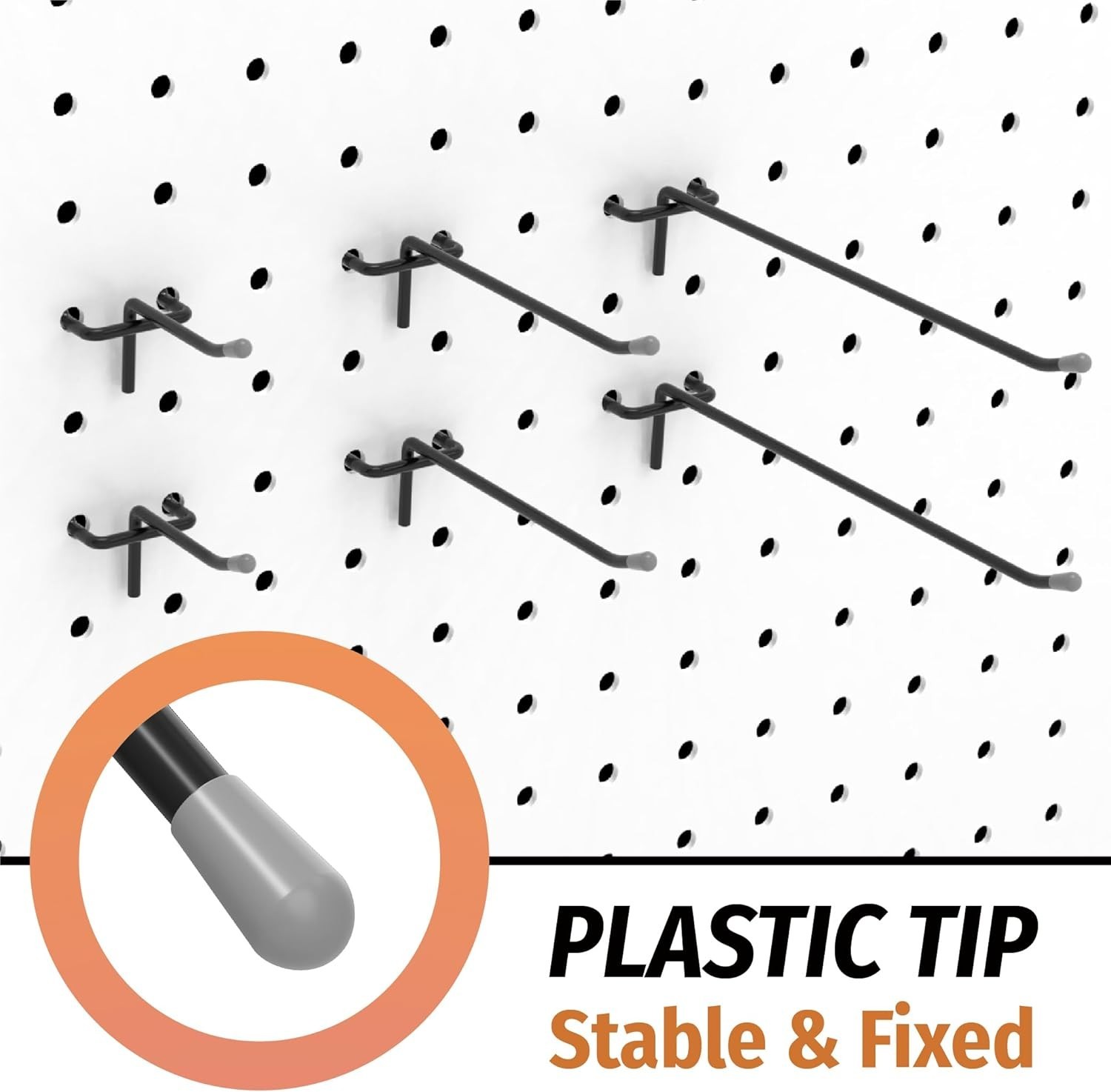 Versatile 50-Piece Heavy-Duty Pegboard Hooks - Fits Standard Boards, Rust-Proof