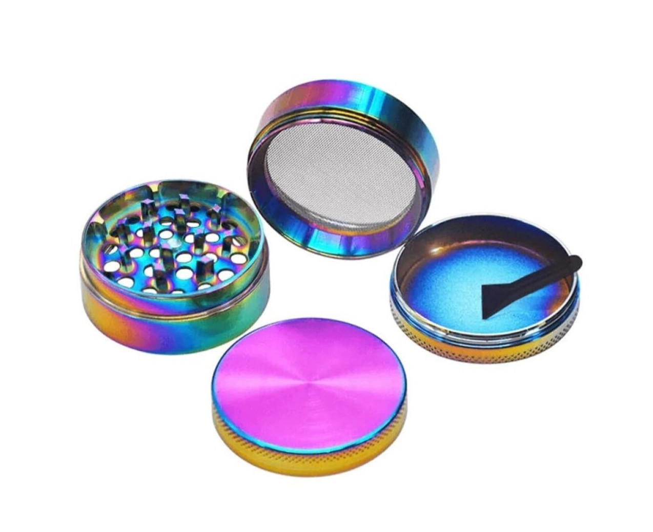1.5 Inch 4pc Metal Grinder Herb Tobacco Grinder 40mm Rainbow Grinder Crusher