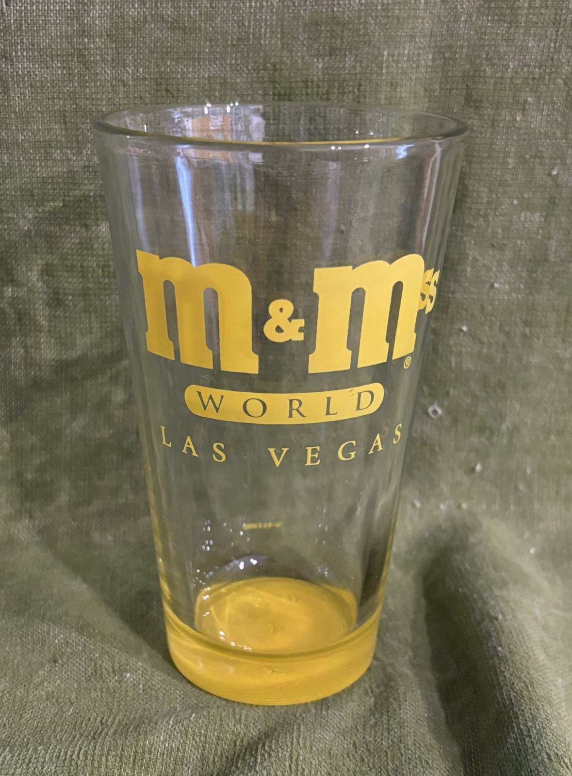 M&M's World Las Vegas Yellow Glass New