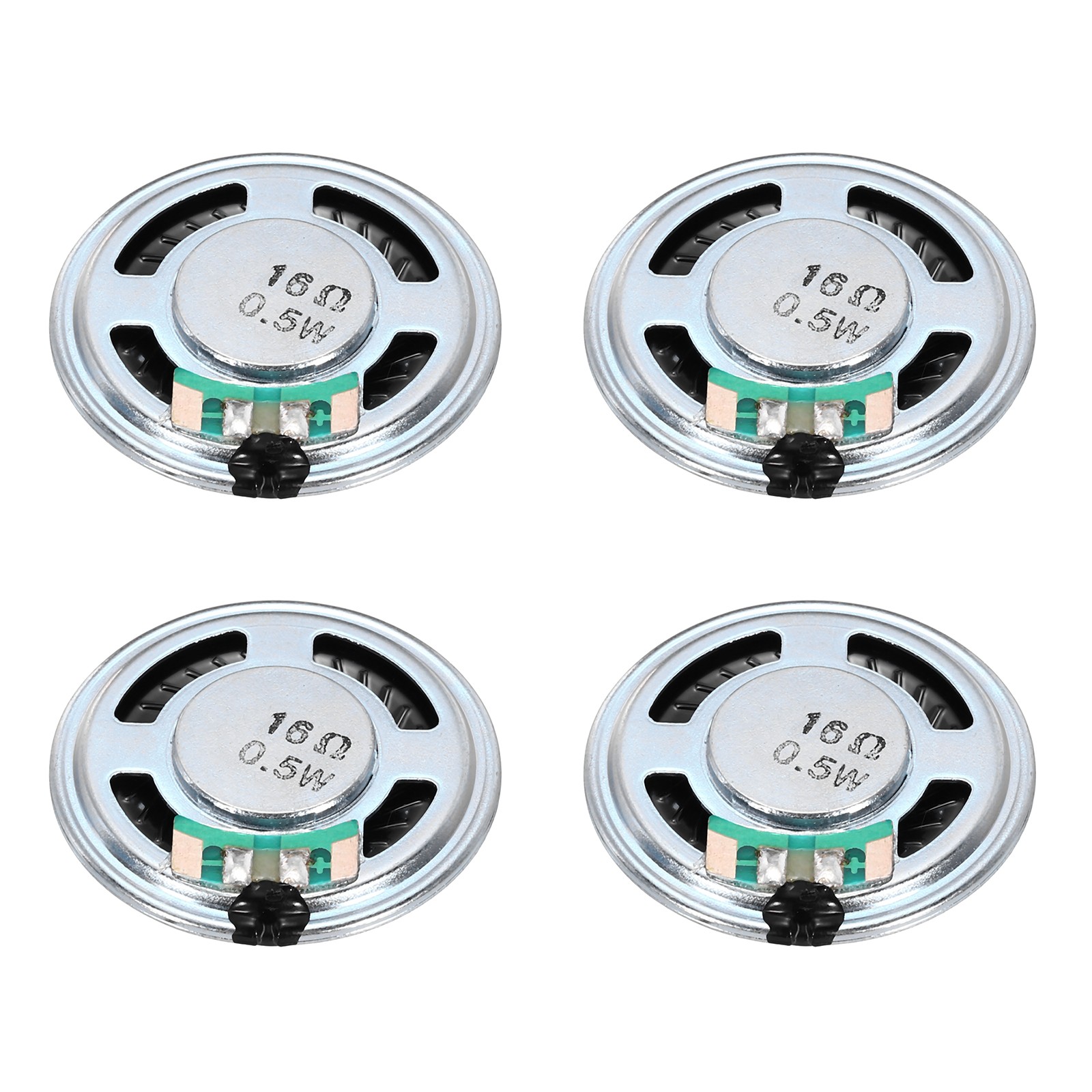 4 Pcs 0.5W 16 Ohm Small Speakers Metal Shell Round Internal Micro Magnet Speaker