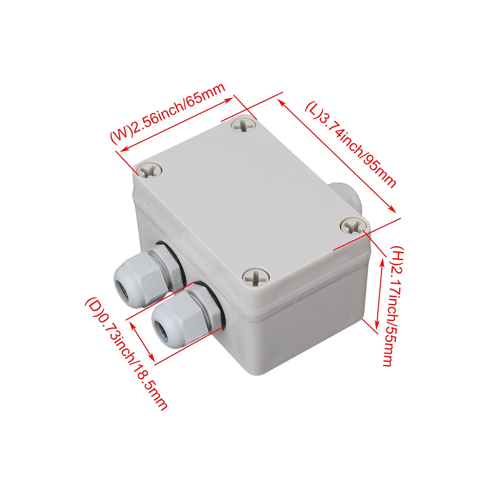 RDEXP White Gray Plastic Waterproof 6 Position 3.74x2.55x2.16", white